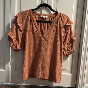 Ruffle Short Sleeve Blouse